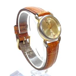 Black Hills Gold 12K Leaves Brown Leather Band Quartz Watch