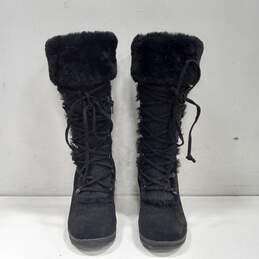 Bearpaw Woman's Black Suede Boots Size 6