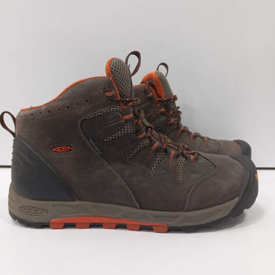 Keen Bryce Men's MID Brown Leather Salmon Hiking Boots Size 10.5 image number 4