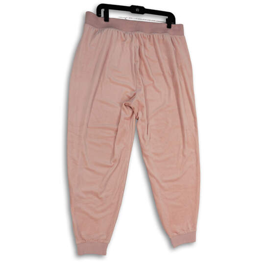 Womens Pink Elastic Waist Pockets Tapered Leg Pull-On Jogger Pants Size XL image number 2