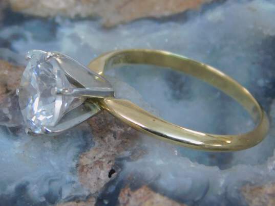 Elegant 14K Yellow Gold CZ Solitaire Engagement Ring 3.1g image number 3