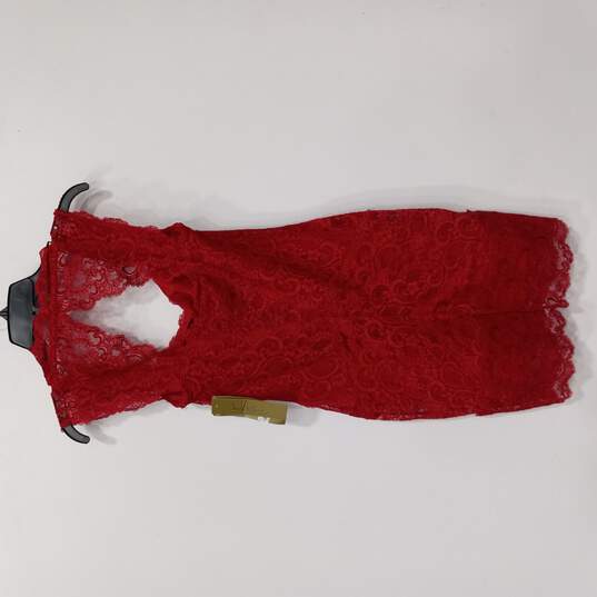 Nicole Miller Women's Red Lace Evening/Cocktail Dress Size P NWT image number 2