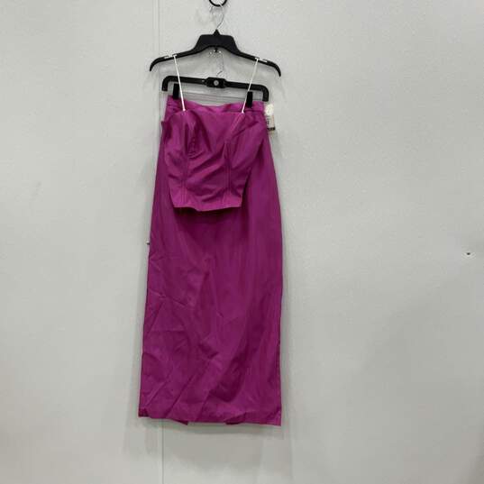 NWT Michelangelo Womens Pink Purple Strapless Top And Skirt 2 Piece Set Size 4 image number 1