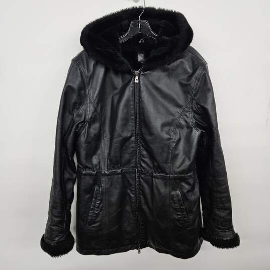 Black Leather Coat image number 1