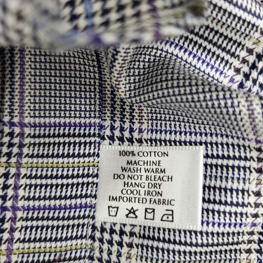 Robert Talbot Carmel MN's Checkered Blue & White Long Sleeve Shirt Size XL image number 4