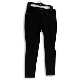 Womens Black Denim Dark Wash Stretch Pockets Slim Fit Skinny Jeans Size 8