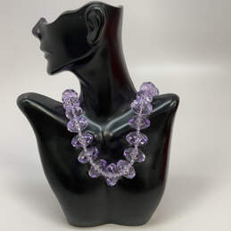 Designer Joan Rivers Gold-Tone Purple Crystal Oblong Shape Beaded Necklace