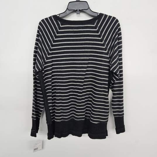 Axcess Black And White Stripped Long Sleeve Shirt image number 2