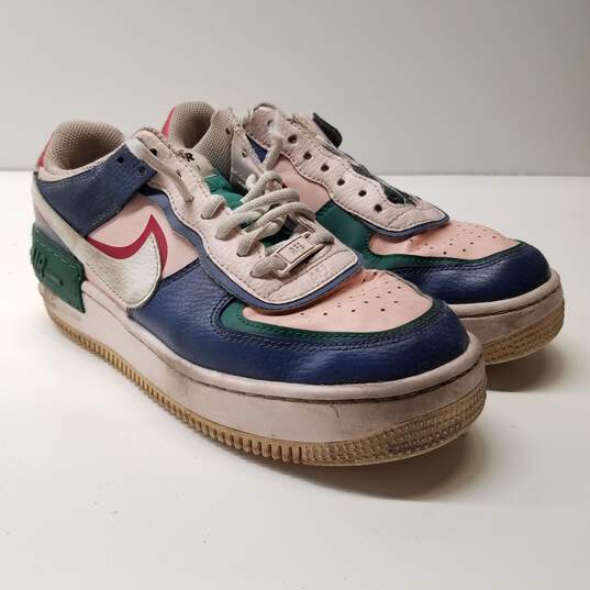 Nike Air Force 1 Shadow Navy White Pink Women's 7.5 image number 3