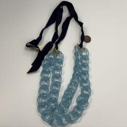 Designer J. Crew Gold-Tone Ribbon Tie Layered Lucite Link Chain Necklace alternative image