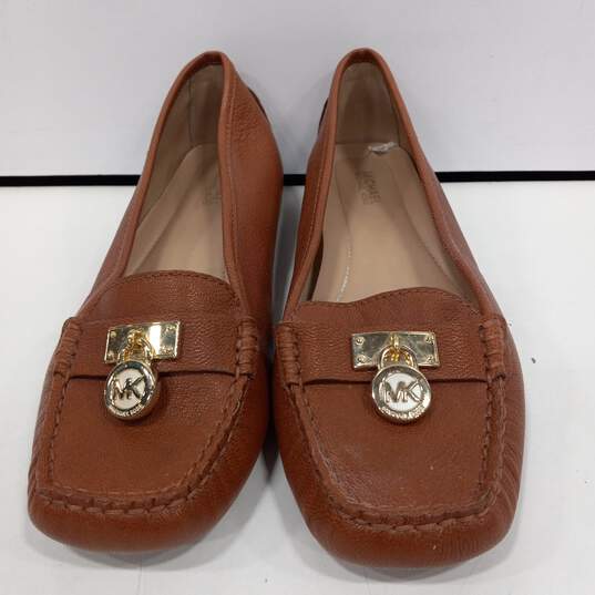 Michael Kors Women's Brown Leather Flats Size 7.5 image number 1