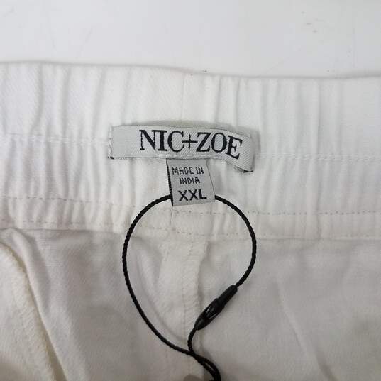 NWT Nic+Zoe Paper White Cotton Linen Blend Trousers Size XXL image number 3