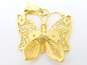 14k Yellow Gold Filigree Butterfly Pendant 2.7g image number 4