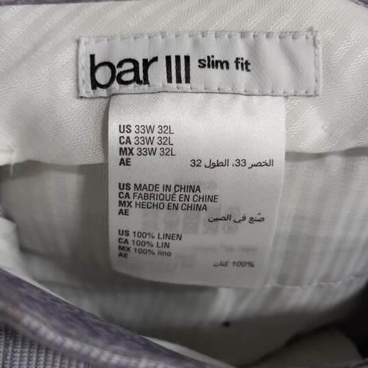 Bar III Gray/Tan Slim fit Dress Pants Size 33Wx32L NWT image number 6