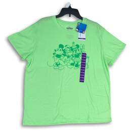 NWT Disney Mickey and Friends Womens Green Short Sleeve Pullover T-Shirt Sz XXL