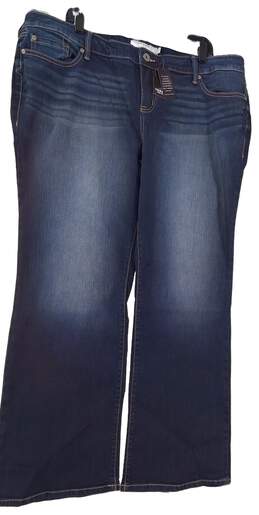 NWT Womens Blue Relaxed Fit Dark Wash Denim Wide Leg Jeans Size 22