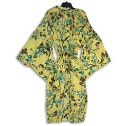 NWT L'ATISTE Womens Multicolor Floral Long Sleeve Tie Waist Kimono Gown Size S alternative image