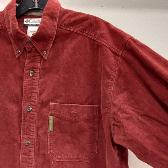 Columbia Men's Burnt Red Corduroy Button-Up Shirt Size M image number 3