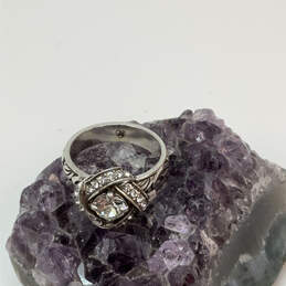 Designer Brighton Silver-Tone Crustal Cut Stone Eternity Knot Stylish Ring