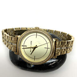 Designer Michael Kors MK-3681 Gold-Tone Round Dial Analog Wristwatch