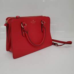 Kate Spade Red Leather Satchel/Convertible Crossbody Handbag