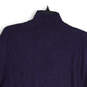 Womens Blue Quarter Zip Mock Neck Long Sleeve Pullover Sweater Size Medium image number 4