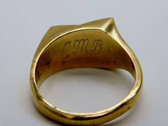 Vintage 10K Gold Ruby Accent Geometric Modernist Band Ring 6.3g image number 5