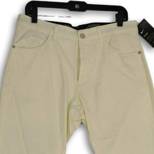 NWT Nike White Flat Front 5-Pocket Design Straight Leg Chino Pants Size 32X30 image number 3