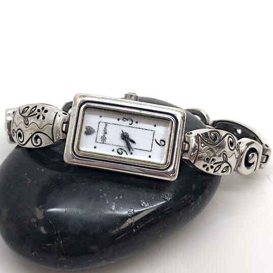 Designer Brighton Vilanova Silver-Tone Bracelet Band Analog Wristwatch image number 3
