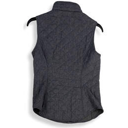 Womens Gray Mock Neck Sleeveless Full-Zip Quilted Jacket Size XXS alternative image