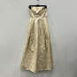 NWT Womens Gold Ivory Pleated Strapless Back Zip Shimmery Maxi Dress Size 5 image number 2