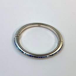 Designer Brighton Silver-Tone Blue Crystal Cut Stone Hinged Bangle Bracelet alternative image