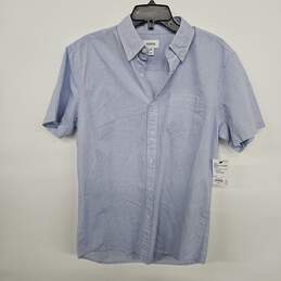 SONOMA Blue Pinstripe Short Sleeve Collared Button Up Dress Shirt