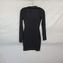 Pretty Little Thing Black Ribbed Knit Side Slit Bodycon Dress WM Size 2 NWT alternative image