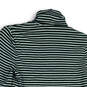 Womens Black Green Striped Long Sleeve Turtleneck Pullover Sweater Size S image number 4
