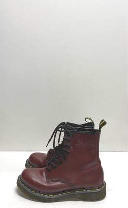 Dr. Martens 11821 Maroon Leather Combat Boots Women's Size 6