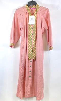 BURU Womens Pink Long Sleeve Collar Button Mumu Shirt Dress Size X-Small