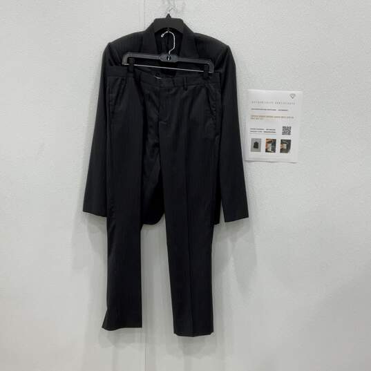 Emporio Armani Mens Gray Striped Blazer And Pants 2 Piece Suit Set Sz 50 w/ COA image number 1