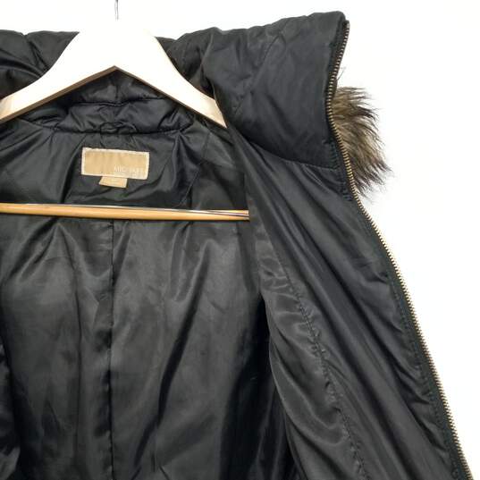 Michael Kors Black Full Zip Long Puffer Hooded Jacket Size S image number 3