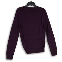 NWT Womens Purple Knitted Long Sleeve Round Neck Pullover Sweater Size S alternative image