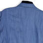 NWT Womens Blue Ruched Long Sleeve Front Pocket Open Front Blazer Size L image number 4