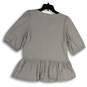 NWT Womens Gray Short Sleeve Round Neck Pullover Blouse Top Size Medium image number 2