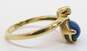 Vintage 14K Yellow Gold Star Sapphire 0.04 CT Diamond Ring 2.1g image number 5