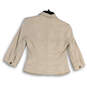 Womens Ivory Notch Lapel Pockets Long Sleeve Button Front Jacket Size 0 image number 2
