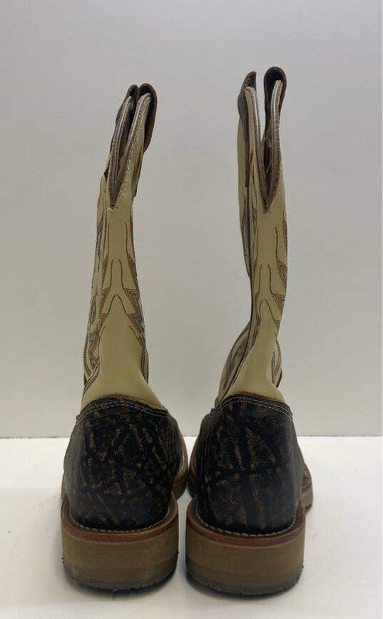Double H Domestic Ice Work Ropers Western Boots Cream Napa 12 image number 4
