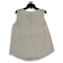 NWT Womens White Sleeveless V-Neck Pullover Blouse Top Size 10 alternative image