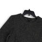 Womens Gray Long Sleeve Crew Neck Hi-Low Hem Knitted Pullover Sweater Sz L image number 3