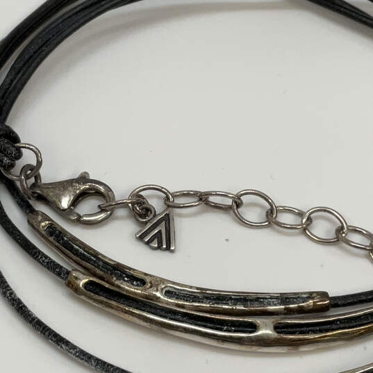 Designer Silpada 925 Sterling Silver Triple Strand Black Layered Necklace image number 2