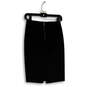 Womens Black Flat Front Back Zip Kne Length Straight & Pencil Skirt Size XS image number 2