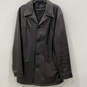 Womens Black Leather Long Sleeve Collared Button Front Jacket Size M image number 1